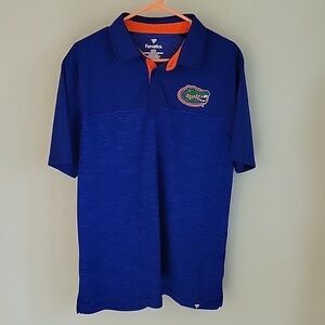 FANATICS blue and orange Florida gators football polo shirt Size Large